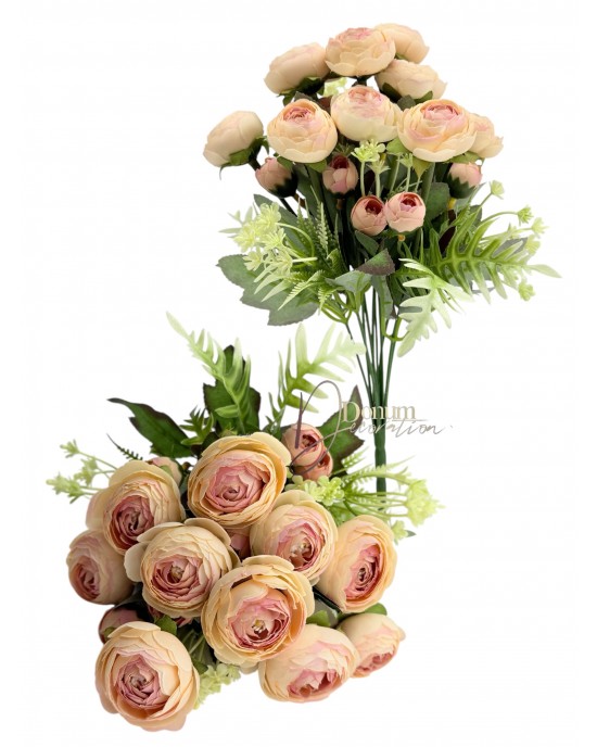 Prémium Boglárkacsokor / 35cm. 10 főszál Mályvásrózsaszín belső
