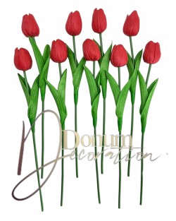 Habgumi Tulipán szál -Erősített levél-Piros 