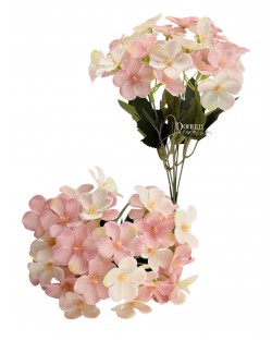 Pasztell hortenziacsokor-35 virágfej / 31cm. 5 főszál Halványrózsaszín törtfehér keveréke