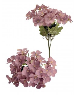 Pasztell hortenziacsokor-35 virágfej / 31cm. 5 főszál Fakó púderlila