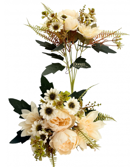 Vegyes virágcsokor /  30 cm. 6 főszál Cream 