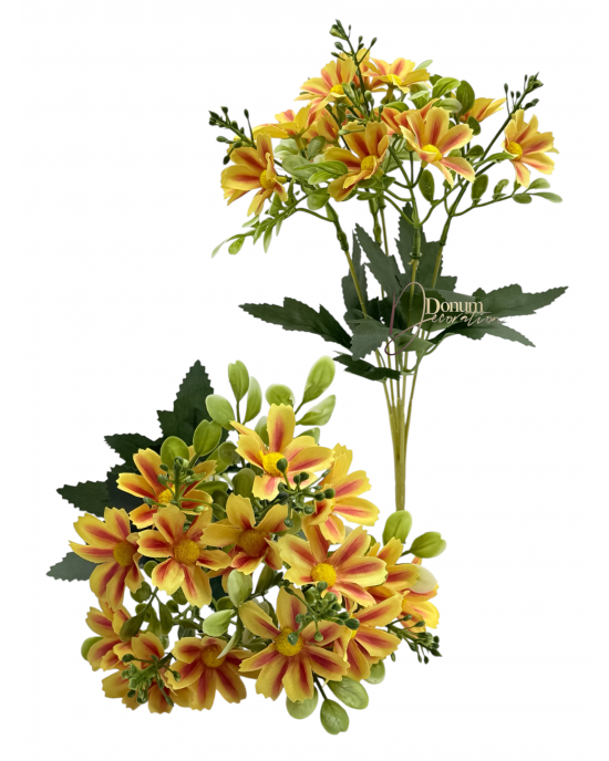 Virágcsokor / 31cm.15 fej- Narancsos 