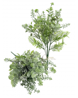 Vegyes növénycsokor / 34cm. 7 főszál Zöld-Deres Vegyes növénycsokor / 34cm. 7 főszál Zöld-Deres