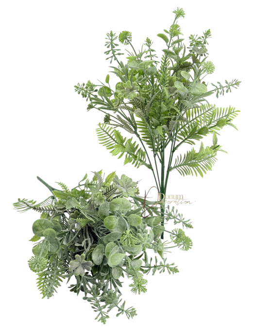 Vegyes növénycsokor / 34cm. 7 főszál Zöld-Deres