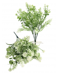 Vegyes növénycsokor / 34cm. 7 főszál Fehér vég