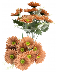 Gerberacsokor-matt textúra / 42cm. 9 fej Közép mogyoróbarna Gerberacsokor-matt textúra / 42cm. 9 fej Közép mogyoróbarna