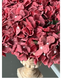 Szárított hatású hortenziaköteg / 30cm. 10 szál Bordó