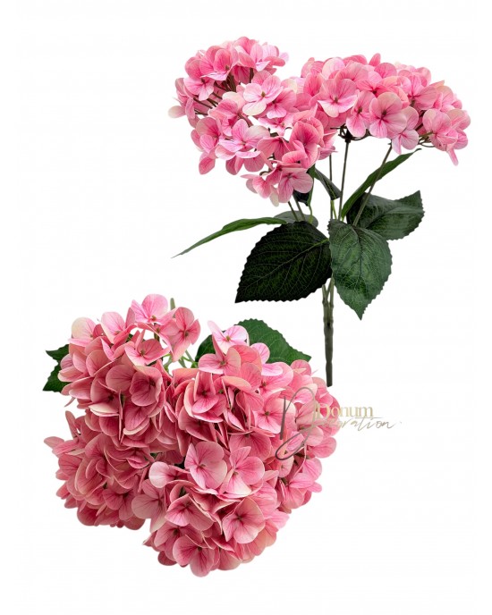 Nagyméretű viaszos hortenziacsokor / 43cm.