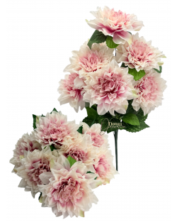 Élethű dús dáliacsokor / 52cm. 7 Fej-Pinkes belsőrész