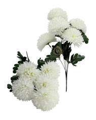 Krizantemcsokor / 41cm. 5 fej Fehér 