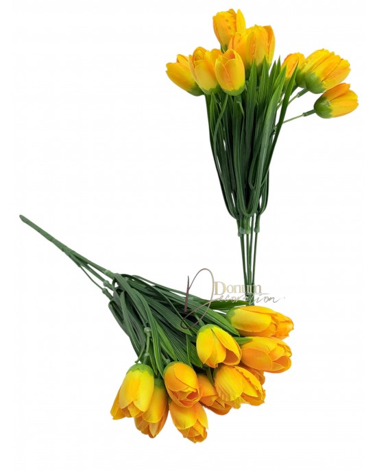Krókuszcsokor / 34cm. 12fej Sárga