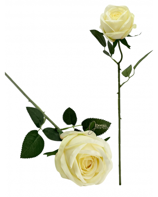 Élethű Tearózsa szál / 51cm. Vaj Élethű Tearózsa szál / 51cm. Vaj