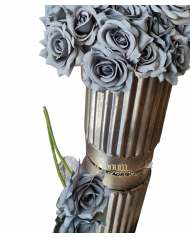 Pasztell Rózsaszál / 23cm. Grafitszürke 