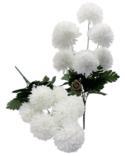 Nagyméretű Krizantémcsokor / 58cm. 7 fej Hófehér 