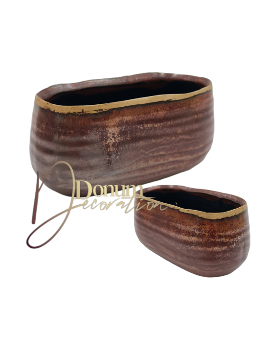 Kaspó / Írisz-arany szél-14cm.