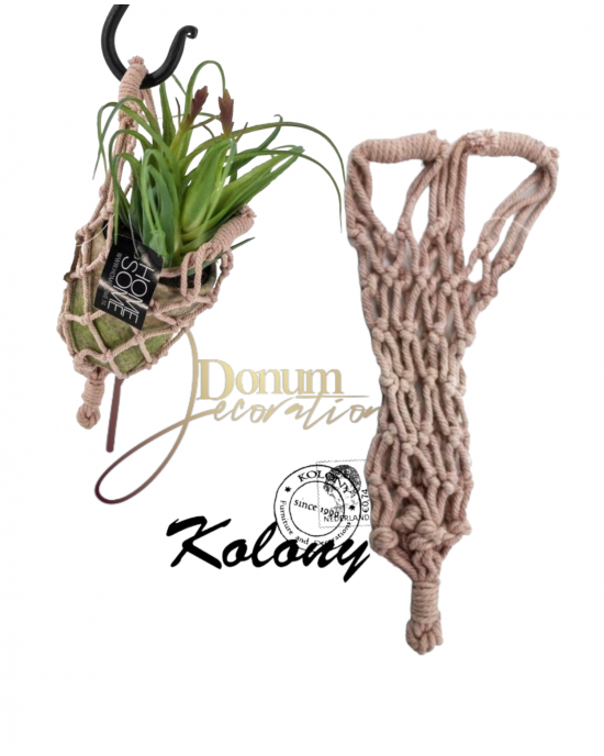 Makramé növénytartó-KOLONY 25cm.