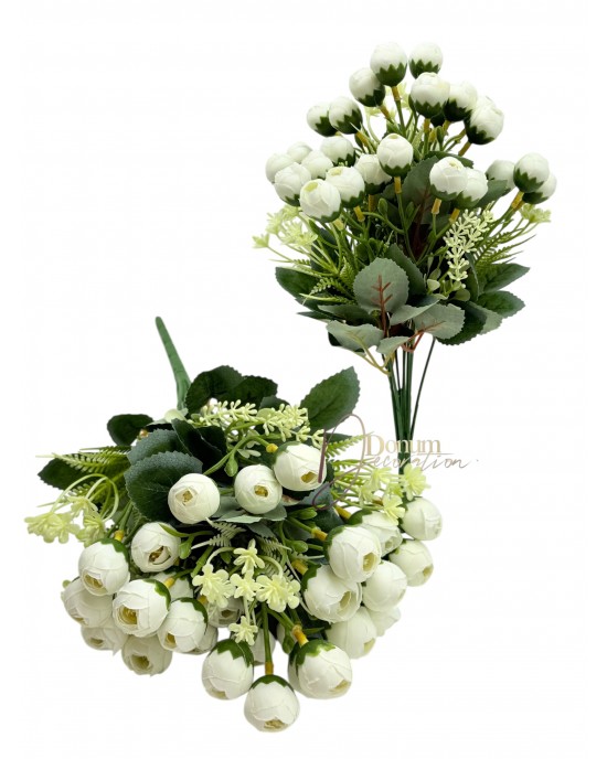 Dús bimbós bogicsokor / 36cm. 10 főszál Fehér