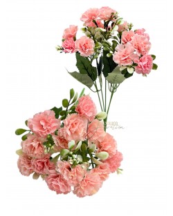 Kisfejű szegfűcsokor / 32cm. 5 főszál Lazacrózsaszín