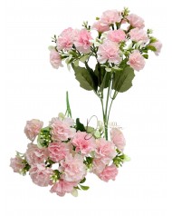 Kisfejű szegfűcsokor / 32cm. 5 főszál Közép-leheletrózsaszín