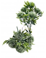 Bogáncs csokor / 31 cm. 5 főszál Fehér zöld keveréke