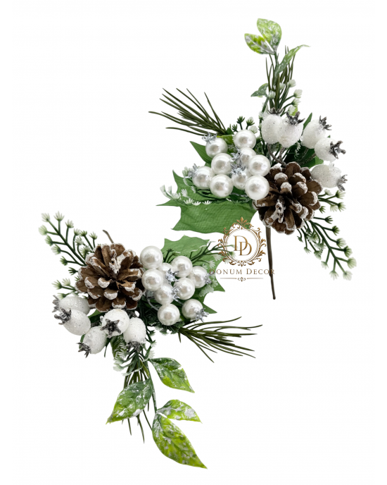 Galagonyás-csipkebogyó pikk tobozzal-cédrussal / 21cm. Fehér
