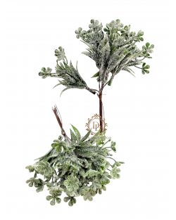 	Mikrocsillámmal szórt növény és virágköteg / 17cm. 6szál