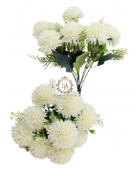 Krizantémcsokor / 36 cm. 9 főszál Törtfehér