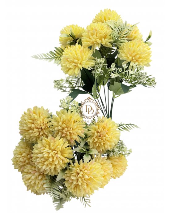Krizantémcsokor / 36 cm. 9 főszál Sárga