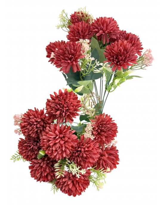 Krizantémcsokor / 36 cm. 9 főszál Sötétpiros 