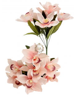 Fényes szirmú orchideacsokor / 37cm. 7 főszál Halvány barackosrózsaszín Fényes szirmú orchideacsokor / 37cm. 7 főszál Halvány barackosrózsaszín