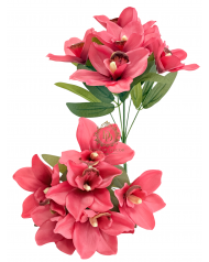Fényes szirmú orchideacsokor / 37cm. 7 Korallrózsaszín 
