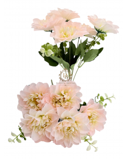 Dáliacsokor / 34cm. 5 főszál Halványrózsaszín Dáliacsokor / 34cm. 5 főszál Halványrózsaszín