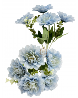 Dáliacsokor / 34cm. 5 főszál Égkék Dáliacsokor / 34cm. 5 főszál Égkék