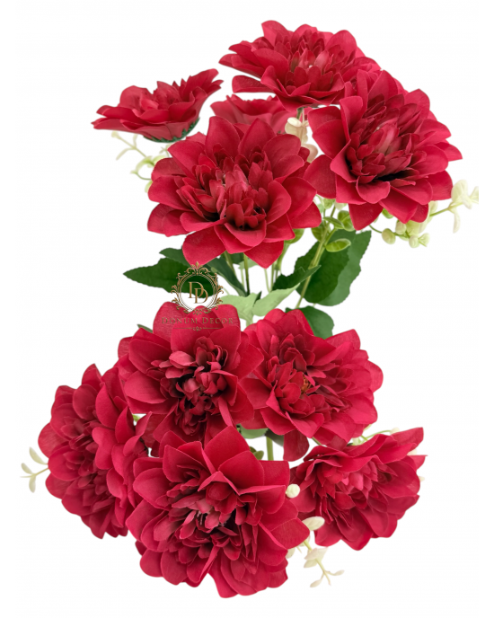 Dáliacsokor / 34cm. 5 főszál Csodás piros