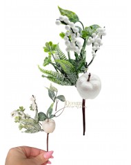 Bogyós-almás betűző / 20cm. Fehér