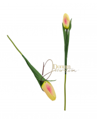 Tulipán szál levéllel / 38 cm. Fényes szirom