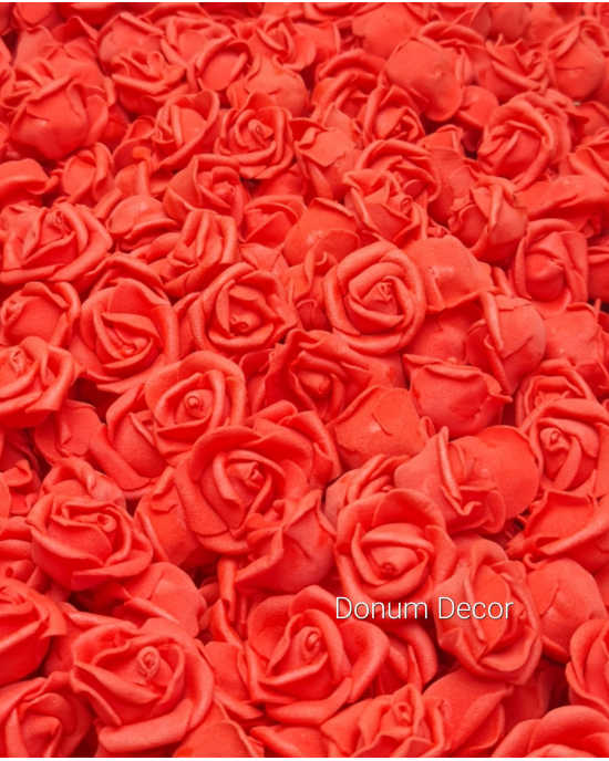Polifoam virág / Hajlított szirom -3cm. Piros