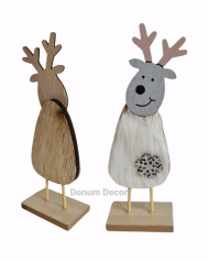 Fa rénszarvas / Ezüst 14cm.
