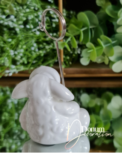 Ültető-névjegykártya-fényképtartós porcelán bárány