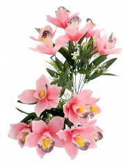 Fényes szirmú orchideacsokor / 40 cm. 7 főszál Rózsaszín