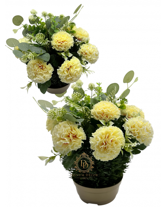 Kegyeleti disz / 30x25cm Szegfű- Sárga Kegyeleti disz / 30x25cm Szegfű- Sárga