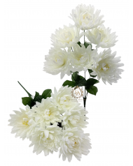 Krizantémcsokor / 43cm 6 fej Törtfehér
