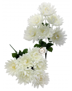Krizantémcsokor / 43cm 6 fej Törtfehér